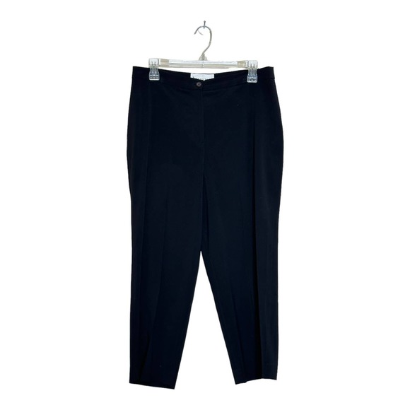 & Trousers black high rise cropped flat front pants size 12 - Picture 1 of 7